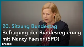 Bundestag: Befragung der Bundesregierung mit Bundesinnenministerin Nancy Faeser (SPD)