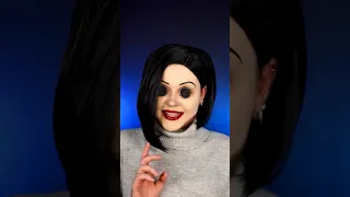 Coraline, Wybie & The Other Mother Makeup 🪡🖤 | EllaDoesFx | #shorts