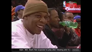 Jay-Z - Courtside Talks Michael Jordan at his Last Game - 2003