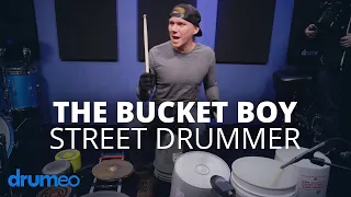 The Bucket Boy Performing At NAMM (Street Drummer)