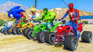 SpiderMan, Sonic & Superheroes Street Blazer Racing EVENT on Desert Challenge - GTA 5 Mods