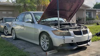 E90 2006 325i N52 Power Steering Pump & Reservoir Replacement and Fill