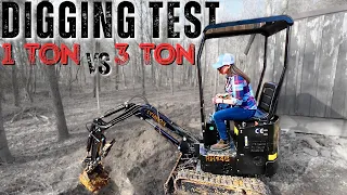 KYMRON DIGGING TEST....1 Ton Vs 3 Ton Chinese Excavators