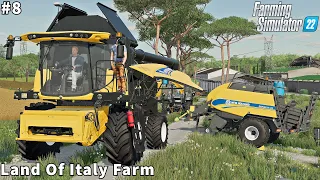 Awesome Fully Animated CH7.70 Harvester, Wheat Harvesting & Baling│Land Of Italy│FS 22│Timelapse#8