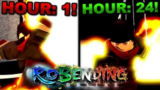 I Spent 24 Hours As A FIRE BENDER In Roblox RoBending... Here's What Happened!