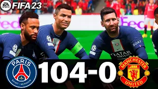 FIFA 23 - MESSI, RONALDO, MBAPPE, NEYMAR, ALL STARS | PSG 104-0 MANCHESTER UNITED | UCL FINAL