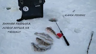 Зимняя рыбалка  Ловля БЕРША на тюльку! С kama fishing!