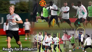 {video} Hojlund, Amrabat, Bruno, Mount in action during Man United training today for Fulham.