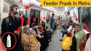 Feeder Prank In Metro | Crazy Girls Reaction @AniqCrazyFun