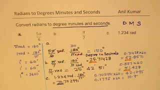 How to convert from Radians to Degrees Minutes Seconds DMS