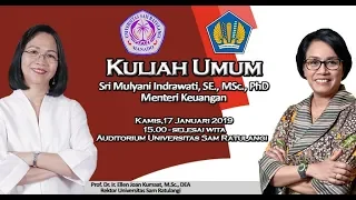 Kuliah Umum Menteri Keuangan Sri Mulyani Indrawati di UNSRAT