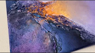 Textured Abstract Painting. Creating Unique Texture with Blended Colours. #texturedart #abstractart