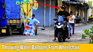 Throwing Water Balloons From Wheelchair | Part 2  | Prakash Peswani Prank |