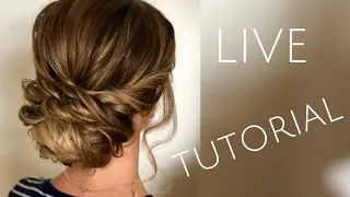 Live with Pam! Beautiful and textured low bun for bride or bridesmaid!