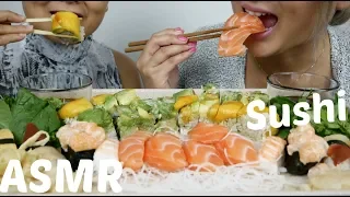 SUSHI ASMR * NO Talking Relaxing Eating Sounds | N.E Let's Eat