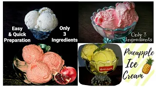 4 Homemade ice cream recipes for summer|fruit icecream|easy preparation@Hiras'recipes