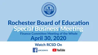 Special Meeting: Finance Committee Meeting of the Whole | April 30, 2020