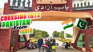 Crossing into Pakistan from India | Attari-Wagah Border | Bangladesh to UAE Motorcycle Couple Tour