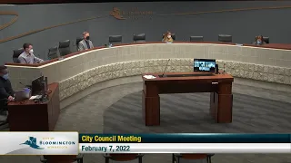 February 7, 2022 Bloomington City Council Meeting