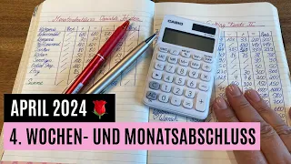 🌹☘️🌹4. Wochen- und Monatsabschluss 🌹☘️🌹 April 2024 Budget | Geld Sparen mit der Umschlagmethode