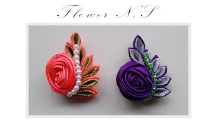 DYI/Tutorial kanzashi Flower/satin Ribbon Flower/make Handmade Brooch/?