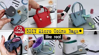 5 AWESOME DIY MINI COINS POUCH BAGS TUTORIAL YOU NEVER SEEN 😍 ASMR Sewing with Sounds
