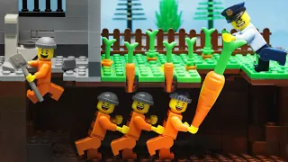 Lego Prison Break| Digging A Secret Tunnel Under Jail (Lego Stop Motion)