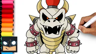 How To Draw Dry Bowser | Super Mario