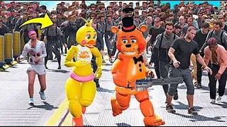 ANIMATRONICS ZOMBIE FREDDY E CHICA NO APOCALIPSE ZUMBI? | GTA V Five Nights at Freddy's