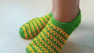 crochet socks for adults (subtitles available)