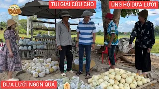 Danh hài Bảo Chung bán dưa lưới ế ẩm thì may mắn được Khương Dừa, Dũng Nhí ủng hộ mấy chục ký