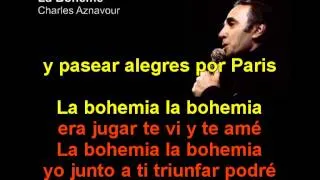 Charles Aznavour - La Boheme - Karaoke