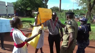 Police disperse health workers protesting land giveaway