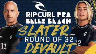 Kelly Slater vs Imaikalani deVault | Rip Curl Pro Bells Beach - Round of 32 Heat Replay