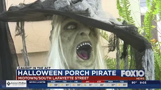 Caught in the Act: Halloween decorations stolen in Midtown Mobile