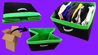 DIY Collapsible Storage Box  | How to make Foldable Storage Box | Foldable Cardboard Storage Box