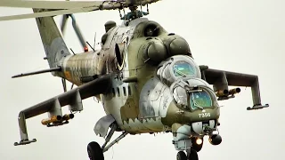 Military Mil Mi-24 in action at german airshow