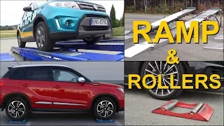 INCLINED ROLLER RAMP  vs  ROLLERS  - 4x4 - 4WD - AWD - @4x4.tests.on.rollers