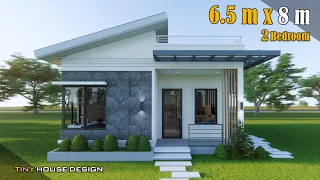 Small House Design | 6.50 m x 8.00 m (52 sqm) | 2 Bedroom
