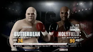butterbean vs Evander Holyfield, fightnight champion, greatest of all time mode