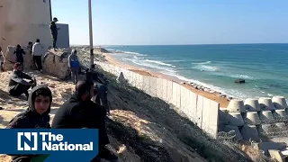 Gazans with nowhere to go find refuge steps away from Egyptian border