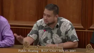 Public Hearing - B.J.F. Cruz - July 17, 2017