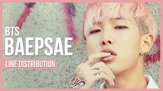 BTS - Baepsae Line Distribution (Color Coded)