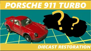 How to restore Porsche 911 Turbo diecast model. Interior exterior restoration repaint and flock