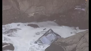 DEVIL'S SLIDE CRASH:  Raw video of dramatic rescue of driver who drove off cliff on Highway 1