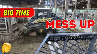 Skid steer IN the MANURE pit... Morning Chores at the barn! Quick Wisconsin Update