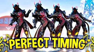 We timed Fortnite Dances & Emotes Perfectly and It looked AMAZING! (Fortnite Battle Royale)