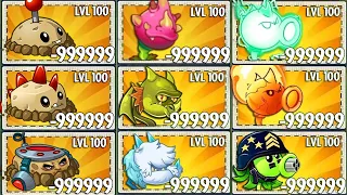 Random 20 Plants Team DRAGON x PEA x SHROOM x POTATO - Who Will Win? - PvZ 2 Plant vs Plant