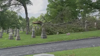 Historic cemeteries in north St. Louis hit hard by recent storms