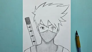 How to draw Kakashi Hatake || Kakashi step by step || Easy anime drawing ideas for beginners